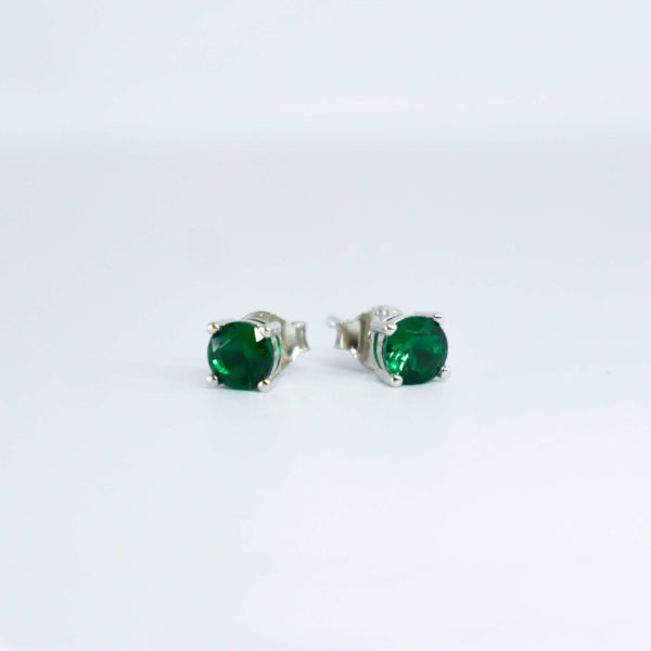 Boucles d'oreilles argent spinelle verte